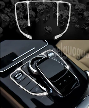

Angelguoguo Car Control the mouse Touchpad buttons Frame Decoration Cover sticker For Mercedes Benz GLC X253 C W205 E Class W213