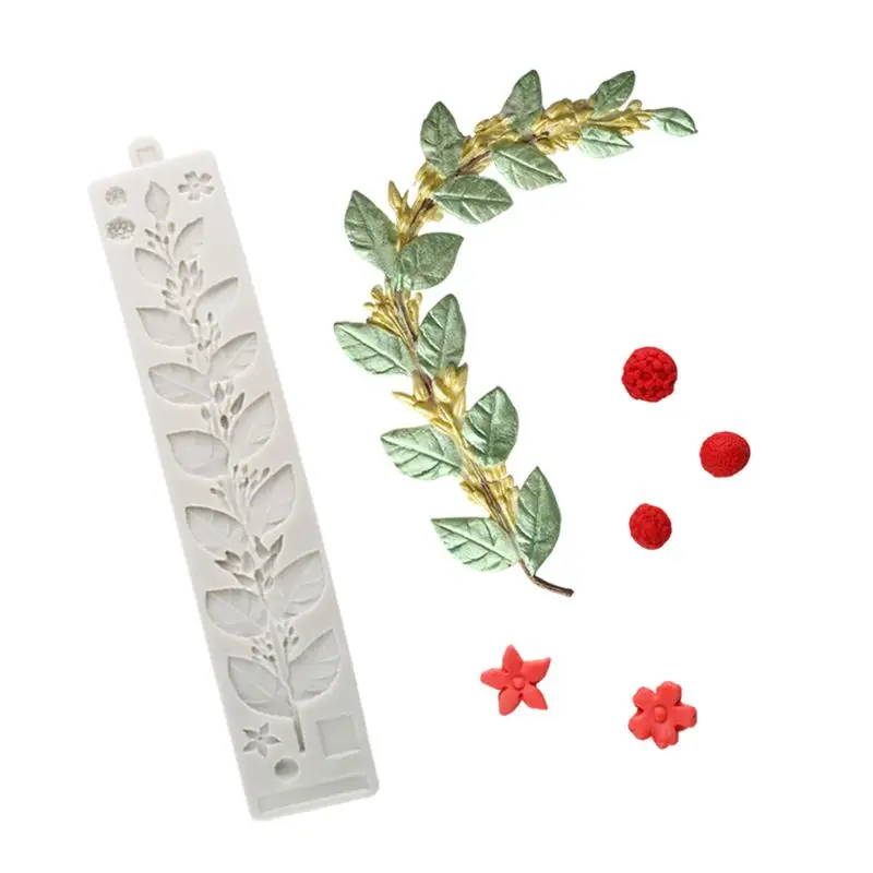 

OOTDTY Flower Leaves Silicone Mold Fondant Cake Decorating Sugarcraft Chocolate Baking