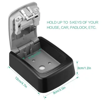 

Keybox Lock Key Safe Box Outdoor Wall Mount Combination Password Lock Hidden Keys Storage Box Security Safes For Home Office
