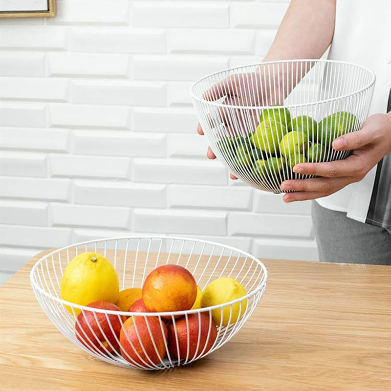 2 Packs of Fruit Bread Basket Display Stand Two Packs,Modern Kitchen Fruit Bowl,Metal Wire Fruit Basket- Living Room,Kitchen,Co
