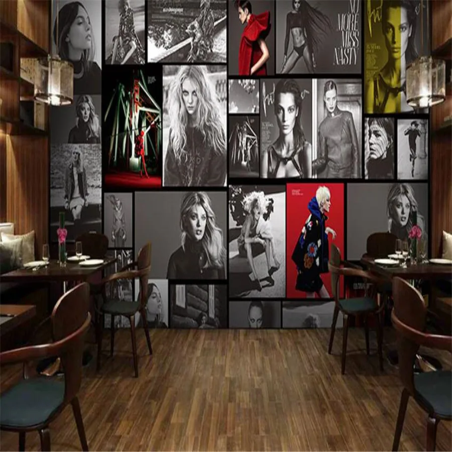 

Milofi custom 3D wallpaper mural retro European and American puzzle personality poster hair salon KTV living room bedroom backgr