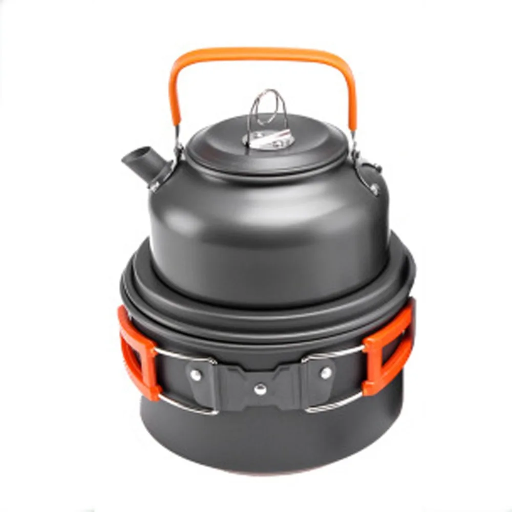 Portable Outdoor Camping Cookware Camping Hiking Picnic Teapot Pot Set Non-stick Tableware cutlery Picnic Bowl Pot Pan Set