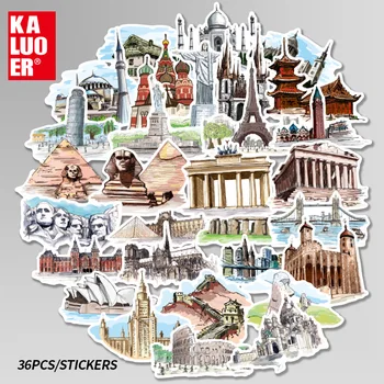 

24 pack/lot World Architecture Tourism PVC Bullet Journal Stationery Stickers Scrapbooking DIY Diary Album Stick Label