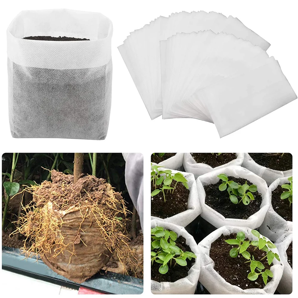 Biodegradable Seedling Plants Nursery Bags Nonwoven Fabric Seedling Grow Planter Planting Pots Garden Eco-Friendly Ventilate Bag