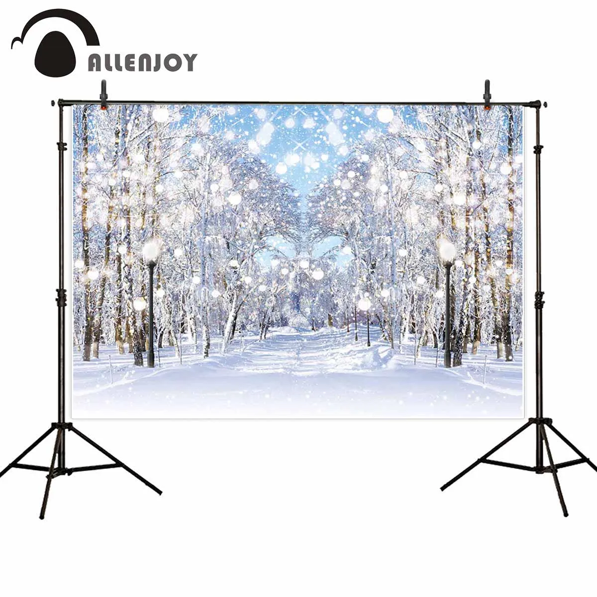 Фотофон Allenjoy Зимняя Страна Чудес фотография Фон Блестящий лес Рождество боке