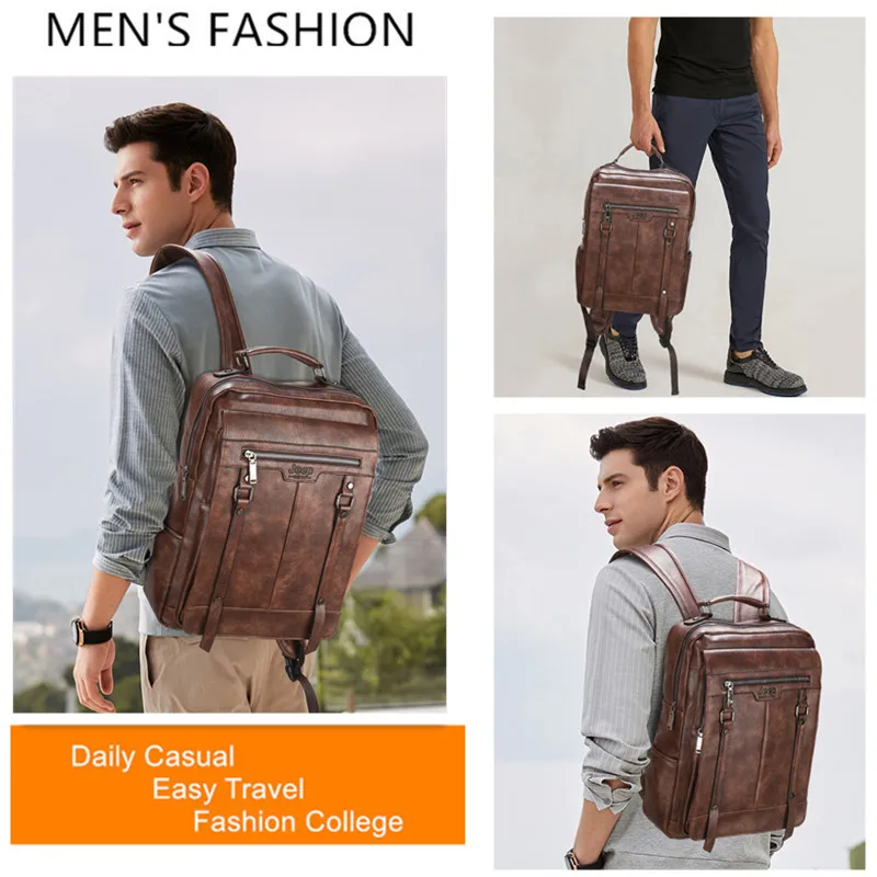 Men Laptop Backpack JEEP BULUO Trend Casual Computer Bag