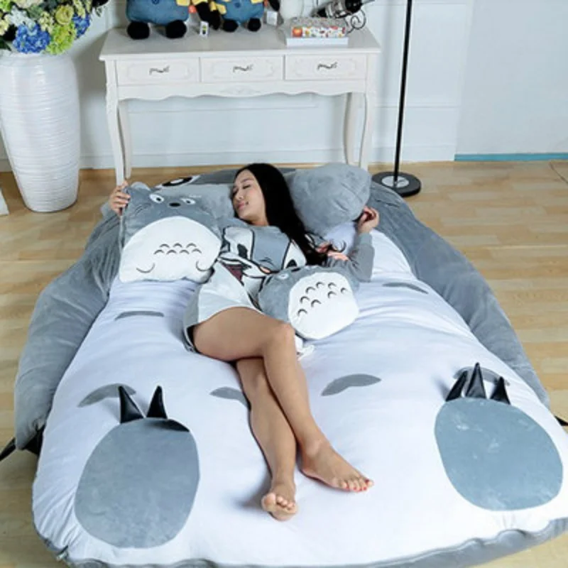 Cartoon Totoro mattress lazy sofa bed Leisure and comfort tatami mats Lovely creative small bedroom sofa bed chair 1