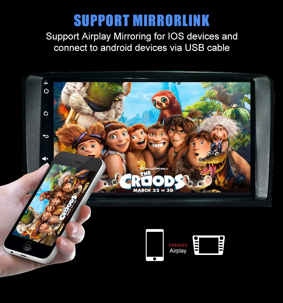 Discount KANOR 1024*600 IPS Android 9.0 2 Din Car Autoradio For Mercedes Benz W164 ML350 ML450 ML500 ML430 X164 GL320 6