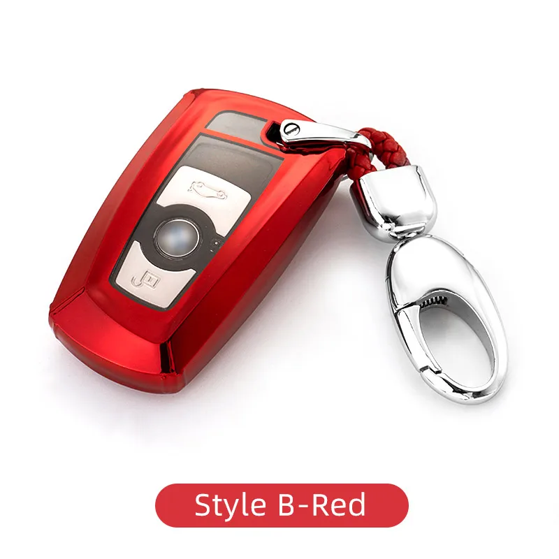 Автомобильный ключ чехол для ключей для BMW F20 F21 F30 F31 F34 F36 F32 F10 F11 F12 F13 F01 X3 F25 X4 F26 серии 1 5 стайлинга автомобилей в аксессуарах - Название цвета: Style B-Red
