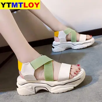 

Summer Shoes Woman Platform Sandals Women Soft Leather Casual Open Toe Gladiator Wedges Trifle Shoes Cross-tied Peep Toe