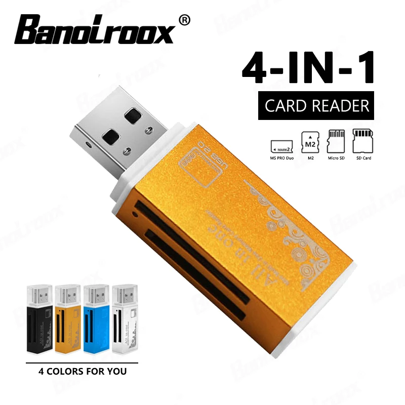 Кардридер 4 в 1 с гарантией качества для Pro Duo Micro SD/T Flash/M2/MS flash Memory micro sd Card Reader