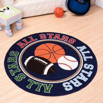 

Non-slip Cartoon Round Carpet Living Room Decoration Floor Mat Bathroom Foot Pad Basketball Chair Pad Children's Room Play Rug