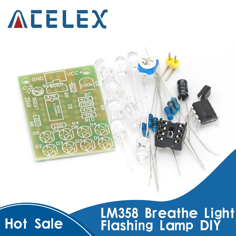 12 V 8 LED Lámpara Luz LED Intermitente respirar piezas Chip LM358 electrónico 2 un