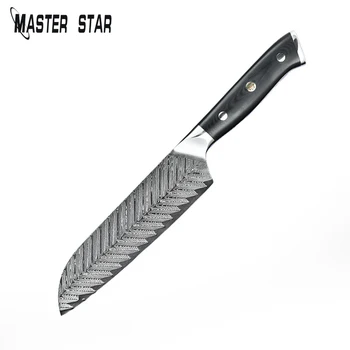 

Master Star Japanese Santoku Knives Damascus Stainless Steel Knife 7inch Kitchen Chef Knife
