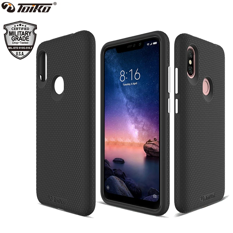 TOIKO X Guard 2 in 1 Black Phone Case for xiaomi Redmi Note 6 Pro Shockproof Protection Soft TPU Hard PC Hybrid Armor Back Cover | Мобильные