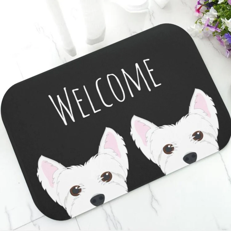 Симпатичный коврик West Highland Terrier для портретной приветственной двери Забавный