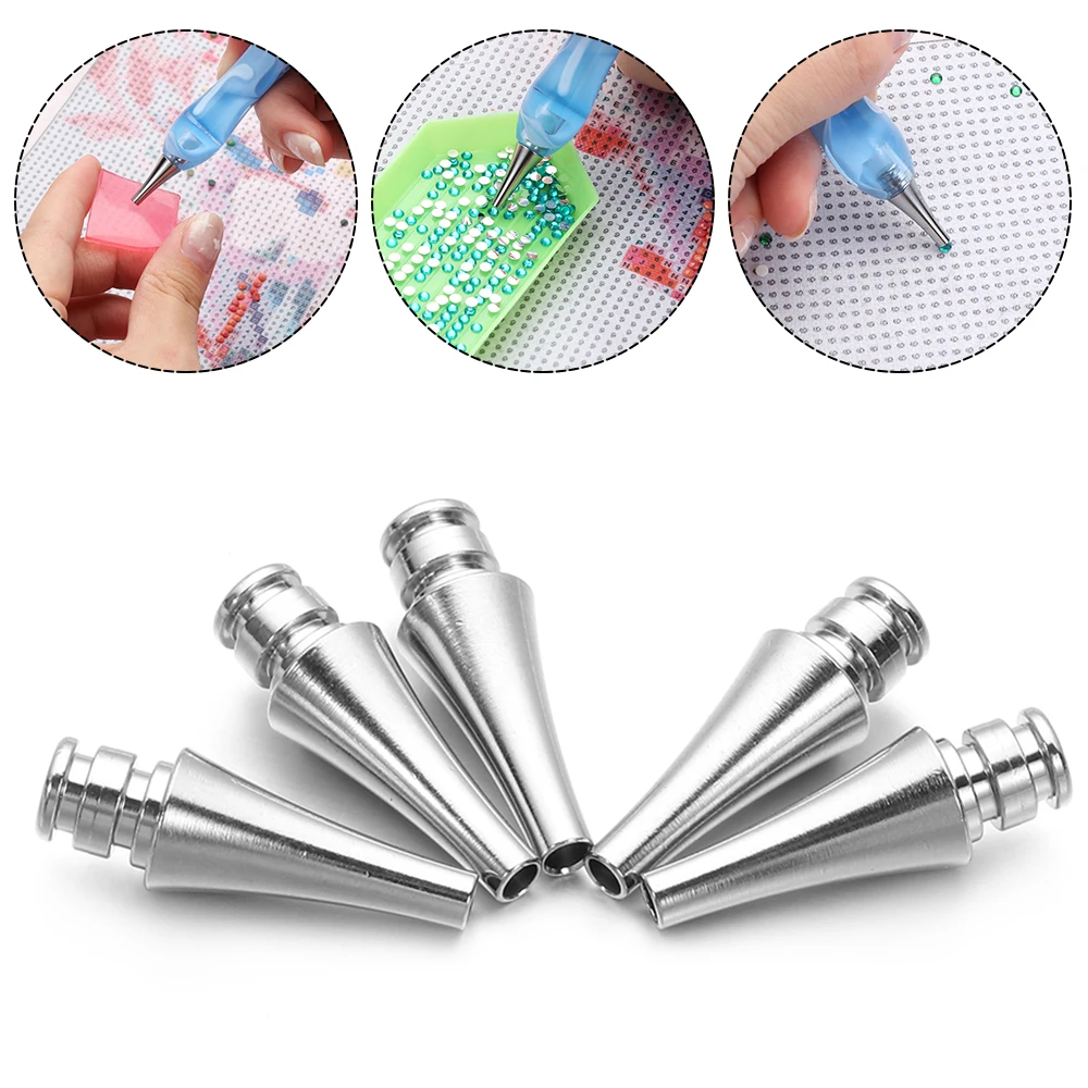 1/3/5pcs Alloy Point Drill Pen Heads Diamond Painting Pen Replacement Head DIY Embroidery Craft Quick Case Tool Nail Tip diamond painting diamond painting accessories diamond painting pen diamond painting accessory box