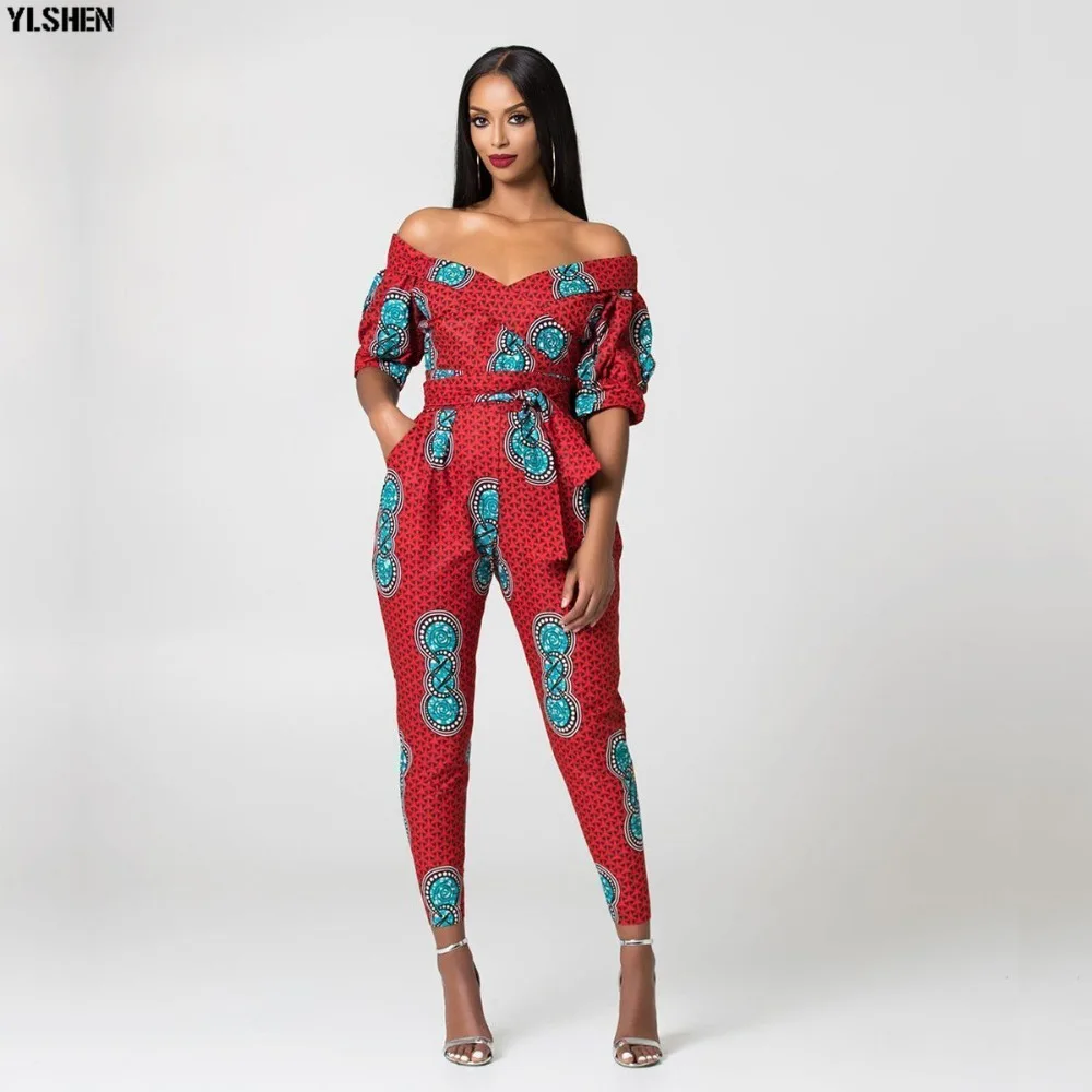 Dashiki African Clothes for Women Traditional Print  Jumpsuit Dresses Basin Riche Clothing Vetement Robe Africaine Femme 2019 04
