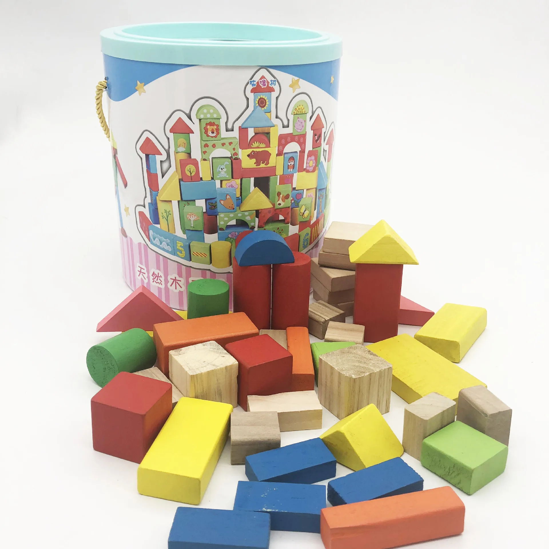 

40 round Barrel Building Blocks Children Fun Toy DIY Creative in Bulk Fight Inserted Gift