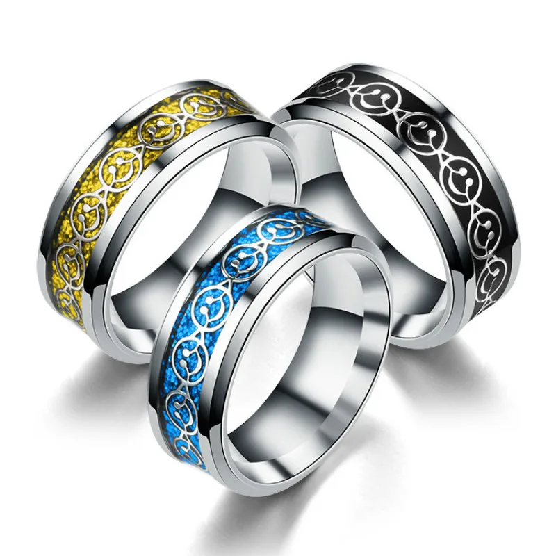 

Hot Sale Black Her Beast His Beaty Couple Ring Fashion Stainless Steel Queen Ring for Women Men Party Classic Jewelry Gifts