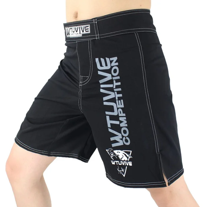 UFC BJJ MMA дышащие спортивные фитнес индивидуальные шорты PK Muay Thai Fist повседневные беговые бои дешевые шорты WWF боксерские шорты - Цвет: Бежевый
