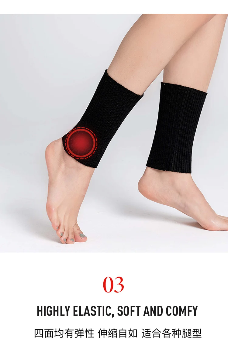 Wolle Knöchelwärmer Damen Herbst Winter Gerippter Strick Warmer weicher Stiefel Match Gaiter Fußsack Unisex Fußmanschettenwärmer Strumpf – Detail 8