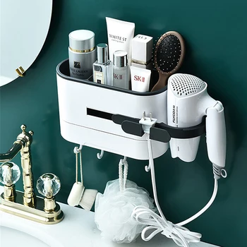 

Wall-mounted Bathroom Rack Shampoo Cosmetic Shower Rack Hairdryer Storage Rack Space Household Items Bathroom Accessories