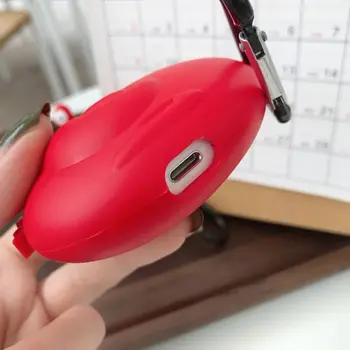 

Red Crab Protective Case Silicone Cover Protector with Carabiner for Airpods 1/2