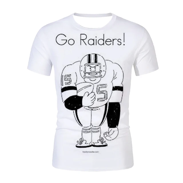 Fashion American Football Team Printed 3D T-shirt men Summer Raiders Casual Black White Hip Hop Tops Tees short-sleeved T-shirts CTX424