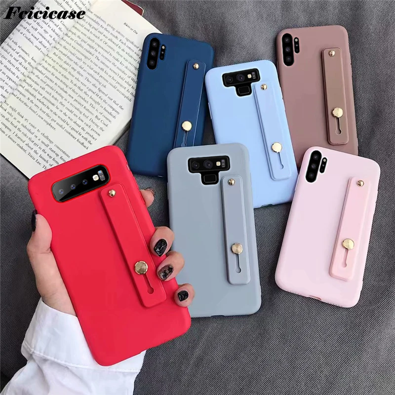 Soft Silicone TPU Case For Samsung Galaxy Note 10 Plus 8 9 5 S8 S9 S10 Lite 2020 S6 S7 Edge Hand Band holder Stand Cover | Мобильные