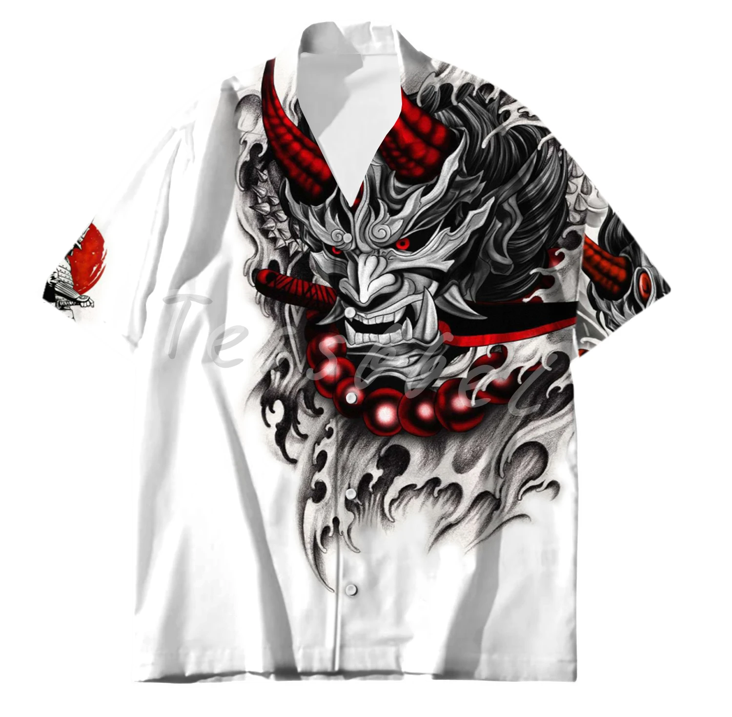 Tessffel Samurai Japan Tattoo 3D Print Men’s Hawaiian Shirts Beach Shirt Fashion Summer Harajuku Casual Oversize Streetwear S19