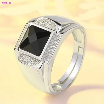 

BOCAI S925 sterling silver rings for men 2020 new fashion popular Personality domineering adjustable Thai silver male ring