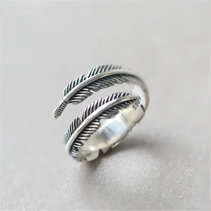 Винтаж ручной работы 925 пробы серебряные кольца для мужчин женщин Регулируемый тайский серебряное кольцо на палец личность