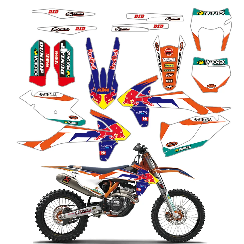 

MXGRAPHIC Full Set Graphic Decals Stickers DECO For KTM EXC EXCF XCW 125 200 250 300 350 450 2017-2019 SX SXF XC XCF 2016-2018