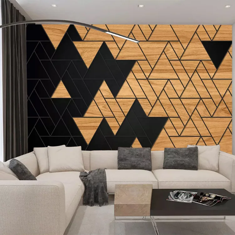 

Northern European-Style Geometry Lines Wallpaper Sofa Modern Minimalist Wallpaper Living Room Television Background Wall Customi