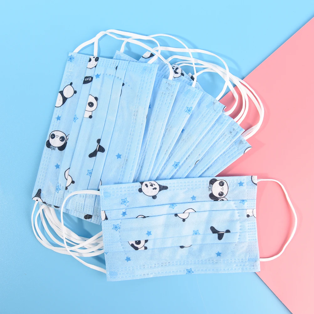 1/5/10Pcs Cute Cartoon Non-woven Mouth-muffle Flu Face Medical Mask KAWAII Disposable Mouth Mask Anti-dust Windproof Masks - Color: 10pcs