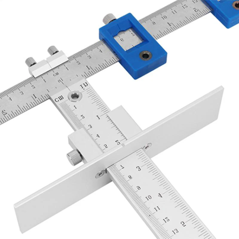 

Jig Drill guide Punch Locator Handles Drawers Tool Woodworking Aluminum Alloy Cabinet Hole
