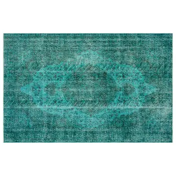

Handmade Turquoise Vintage Overdyed Turkish Area Rug 166x262 Cm-5'5''X8'7''