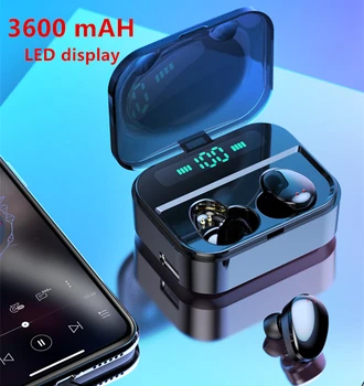 

Geartronics TWS Bluetooth Earphone True Wireless Earphones Mini Waterproof Earbuds with 3600mAh Power Bank Bluetooth Earphone