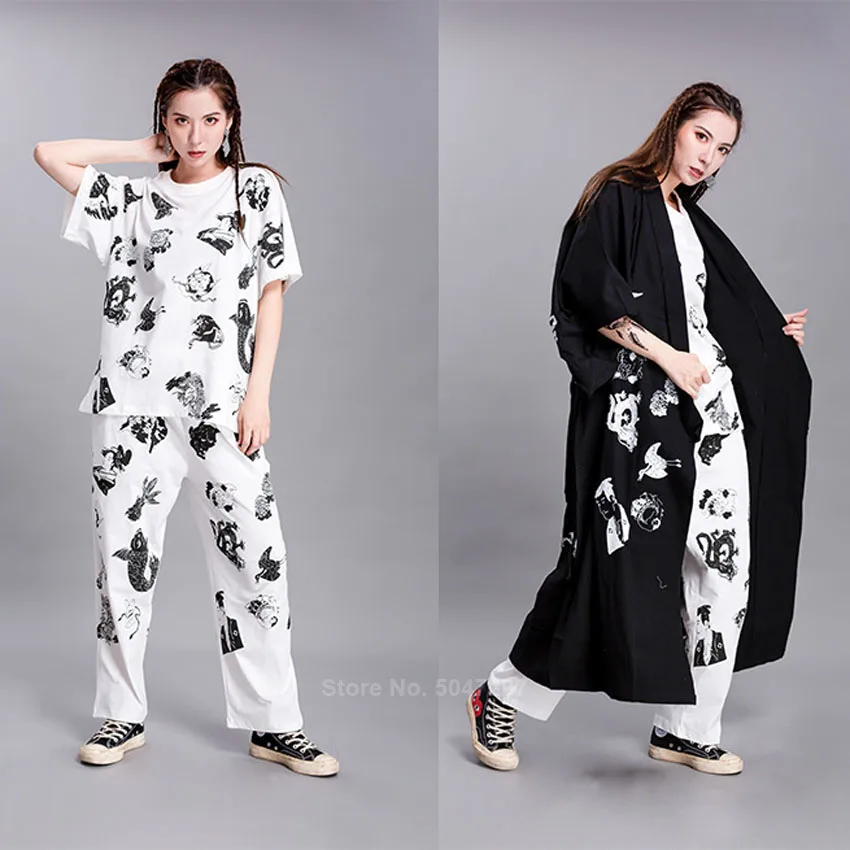 Harajuku Japanese Clothing Female Fashion Streetwear Hip Hop Haori T