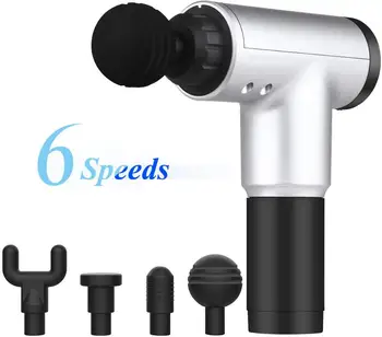 

Handheld DeepTissue Massage Gun Muscle Massager，Cordless Handheld Percussion Massage Tool， 6 Massage Heads for Body Aches Pain