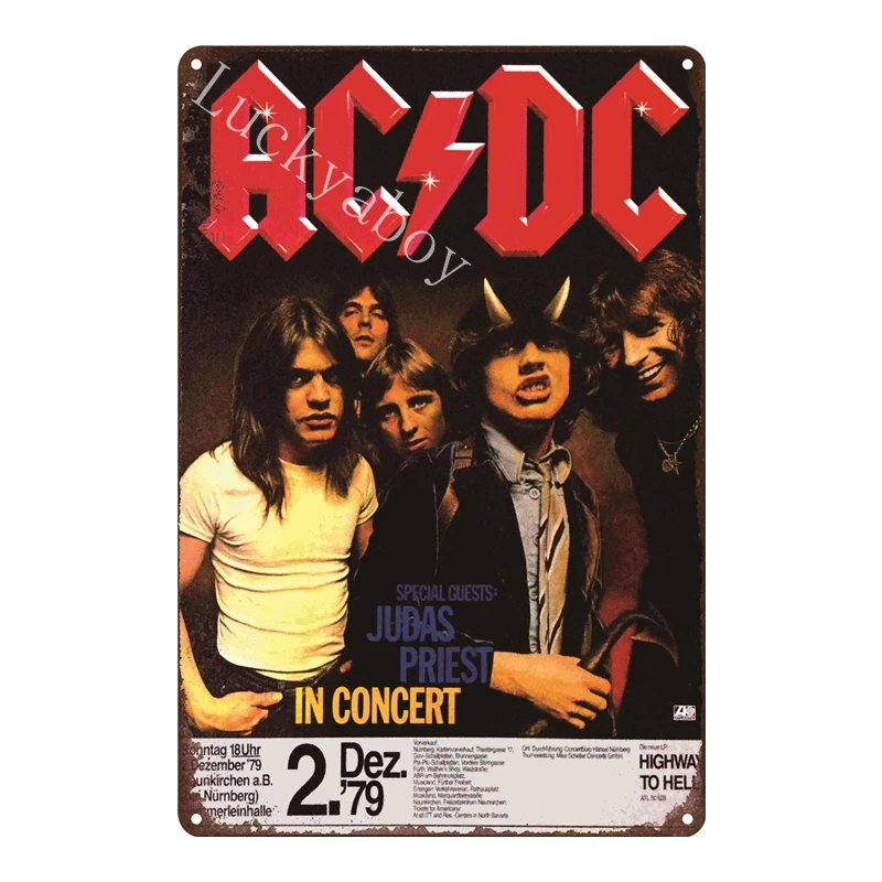 [Luckyaboy] Рок-Группа ACDC queen дверные рамы Винтаж Металл ретротин знак настенная доска живопись античный подарок домашний бар Паб декор AL002