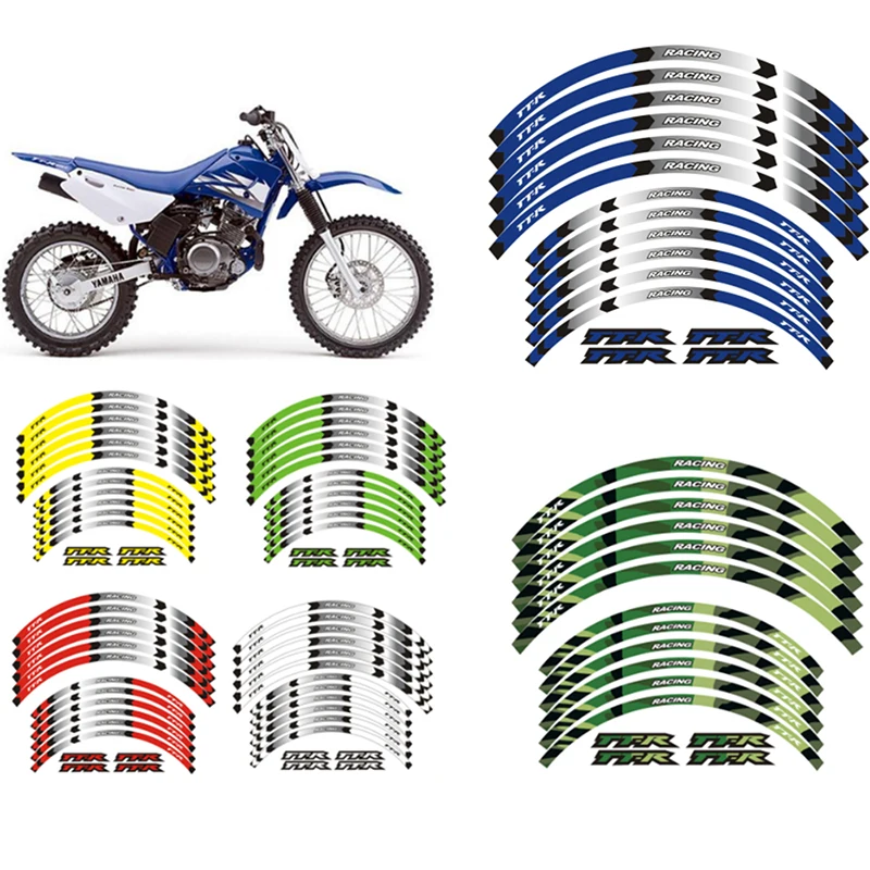 "21" 18 Adesivi A Strisce Per Cerchioni Per Yamaha Ttr 250 1999-2006 Tt-R 230 2011-2021