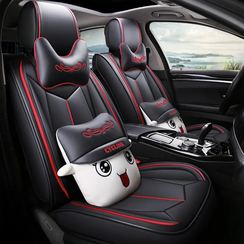 HLFNTF полностью окруженный автомобиль мультфильм вышивка подушка для Skoda Octavia RS Fabia Superb быстрый автомобиль чехол