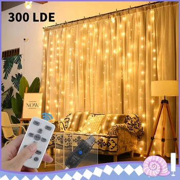 

3*3M 300LED Curtain Light String Icicle Curtain Fairy String Light Christmas Light For Wedding Home Garden Party Decoration