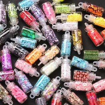 

Mixed 48 Bottles/set Beads Sequins Glitter Assorted Resin Art Supplies 24 Pcs Large Gram New Jewelry Findings Resin Jewelry DIY