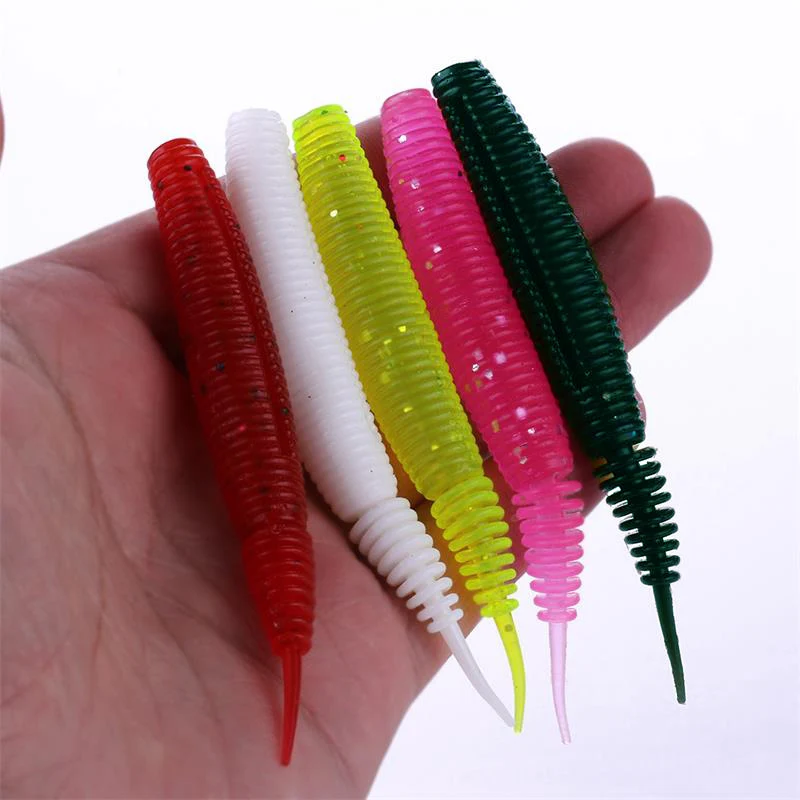 Plastic Worm Artificial Carp Larva Fishing Lures Silicone Soft Bait Swimbait