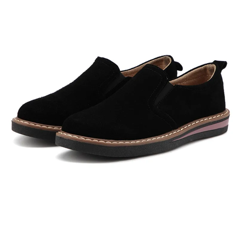 Loafers Basket Flat-Shoes Casual Sneakers Ladies Trainers Suede Genuine-Leather Fashion