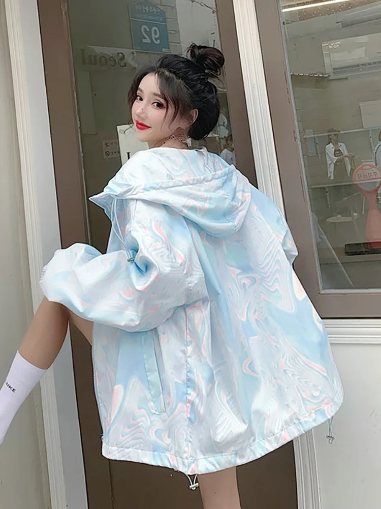 Женская Солнцезащитная куртка в гонконгском стиле свободная средней длины с