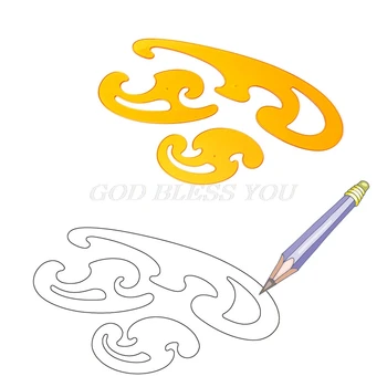 

3Pcs Curve Template Ruler Stencil Drawing Drafting Designer Sewing Set Drop Shipping